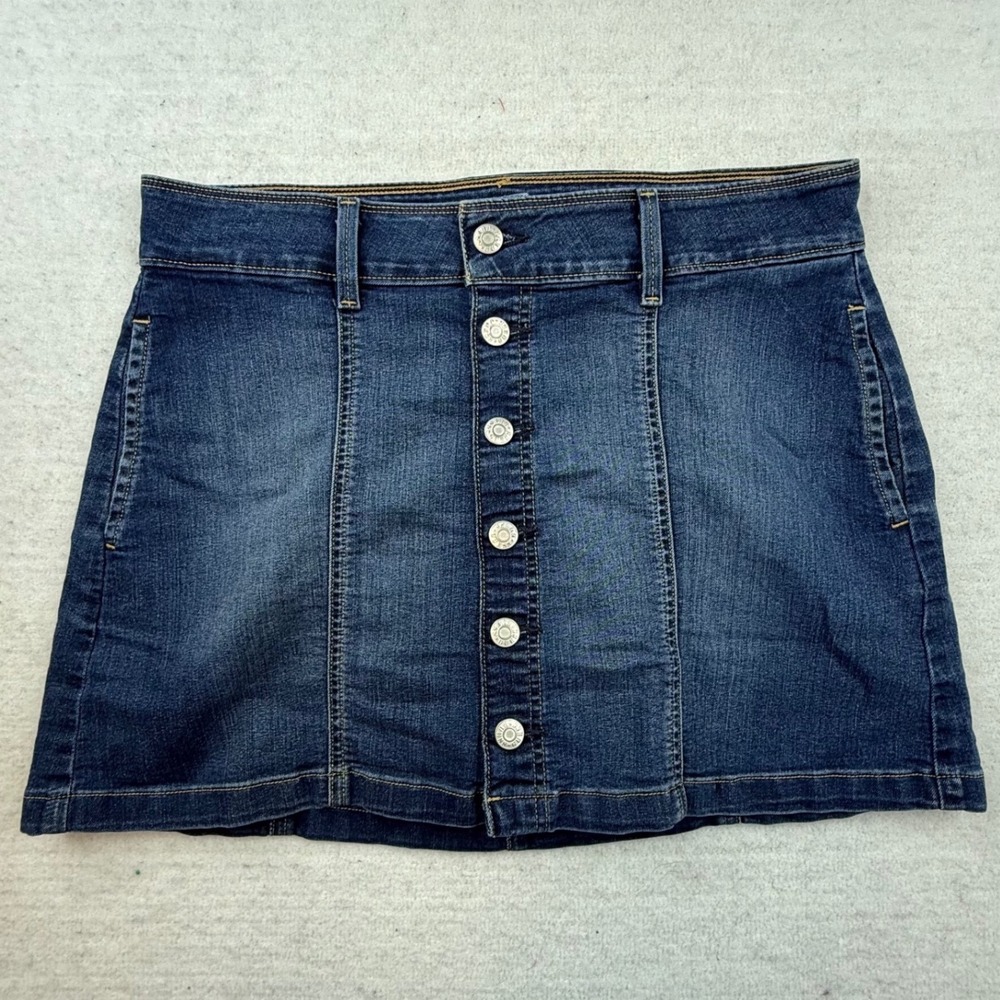 Y2K Guess Womens  Denim Button Front Mini Skirt Dark Wash Medium 1990s‎ retro